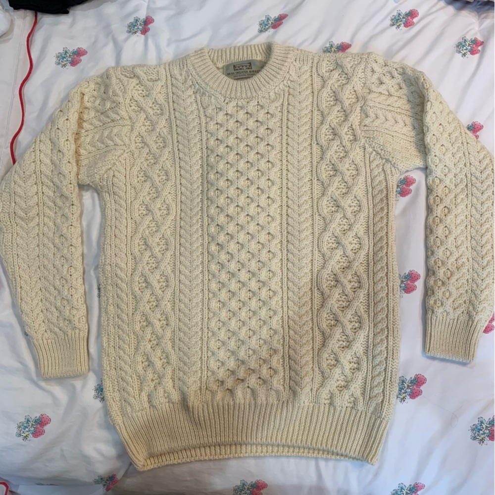 women’s heavyweight 100% merino wool aran sweater